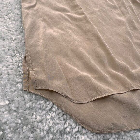 Amanda Uprichard Silk V-Neck Blouse Beige Tan - Picture 4 of 6